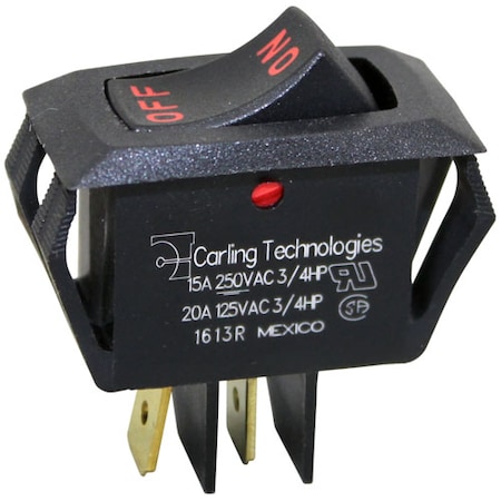 Allpoints Switch, On/Off Black Rocker 421710